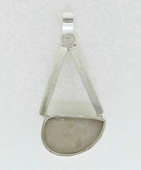 Artisan LIGHT BEIGE JASPER Modernist STERLING SILVER PENDANT~2 1/14″-7.6g
