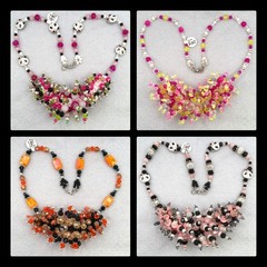 Spikey Spiney Caterpillar Necklaces Silver-tone Glass Preciosa Crystals Quartz