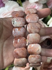 Natural Indonesian Agatized Coral Fossil Beads Stretch Bracelet Bangle