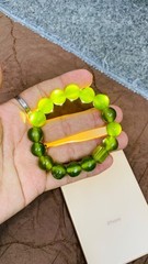 Very Beautiful Natural Serpentine Jade Bracelet Green Gemstone Beaded Bracelet