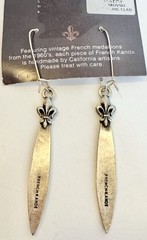 French Kande Vault NWT Swarovski Sterling Clad Earrings French Medallions