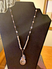 Silpada Silver Cultured Pearls & Clear Natural Stones Necklace