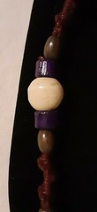 Handmade Burgundy Hemp Cord Necklace Purple Brown Wood Beads Homemade Jewelry