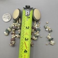 Vintage Artisan Native Natural Jasper Stone Statement Dangle Clip Earrings As Is