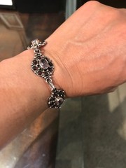GENUINE AMETHYST & GARNET BRACELET MADE IN INDIA STERLING SILVER FREE SHIPPING