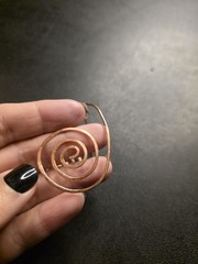 Handmade Hammered Copper Spiral Palm Ring Reiki Energy Healing Tool Arthritis