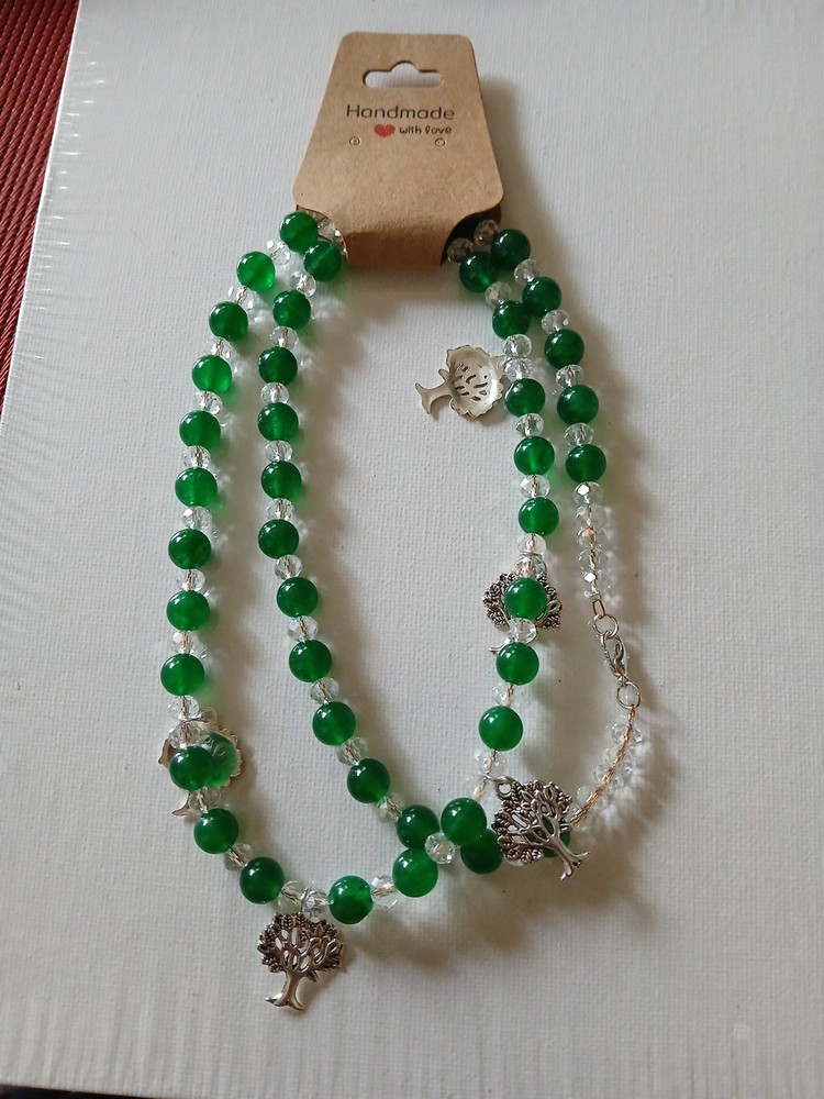 Handmade Glass And Metal Beaded 26″ New