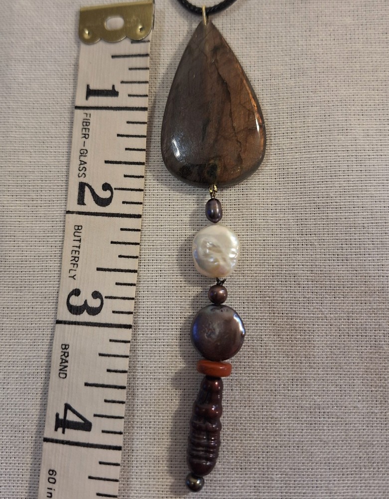 Artisan Gemstone & Pearl Pendant Necklace – Elegant Casual Boho Chic – Magical