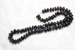 Iolite Natural Blue 5mm x 10mm Roundel Hand Tied Silk Knot Gemstone Necklace 20″