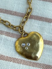 Handmade Antique Gold Heart Necklace