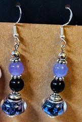 Handmade Purple Dangle Earrings 925 Sterling Silver 🪝