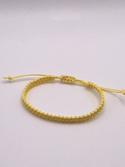 Handmade Yellow Macrame Square Knot Adjustable Bracelet
