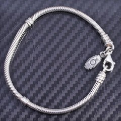 6.5” 3mm, vintage Pandora ALE sterling silver 925 handmade snake chain bracelet