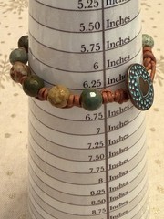 Ladies/Teen Gemstone And Leather Bracelet, 6.25”
