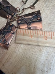 Vintage Made In Haiti Copper With Brass Overlays Pendant Necklace 15 Inches