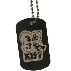 KISS band Engraved Aluminum Dog Tag with Necklace