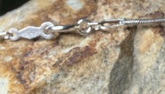 Vintage Bezeled Stone Pendant 925 Sterling Silver Omega Chain LT Thailand