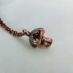 Copper Necklace Mushroom Fungi Mini Small Toadstool Handmade Jewelry Pendant #1