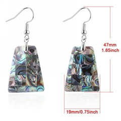 Abalone Shell Chakra fashion trapezoid dangle earrings