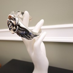 Or Paz bracelet rose sterling silver 925 handmade artisan finished signed 6.75in