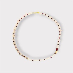 New. Rose Quartz Chips, Garnet, & Freshwater Pearls Artisan CraftedNecklace