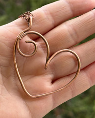 1 Pc Pure Copper Healing Pendant Heart Locket, Jewelry, Spiritual Kriya