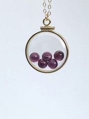 20mm 14k gold filled Shaker locket, 3.9 TCW genuine Garnet gems, January Birth