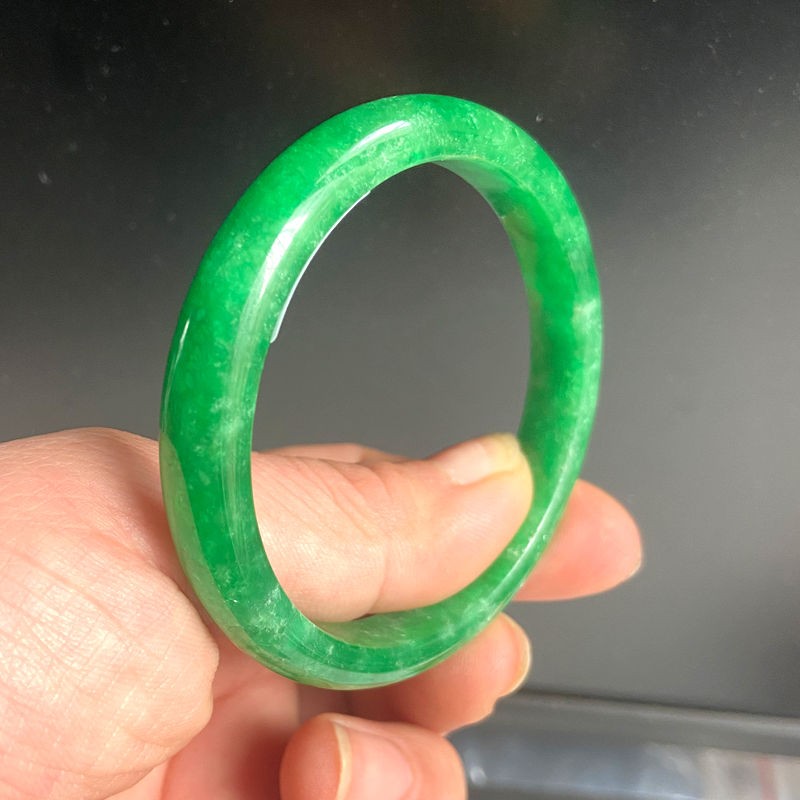 Certified Green 56mm Natural A Jade jadeite Bangle Bracelet