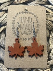 Orange Maple Leaf Earrings