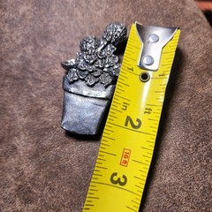 Vintage Pewter Flower Pot Garden Pin Brooch Handmade 2.25″ Bouquet Floral