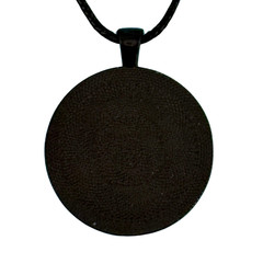 Pendant Necklace Handmade «Volcano Mountain» Black Bezel 30mm Black Cord