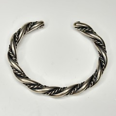 Twisted Wire Cuff Bracelet Sterling Silver Braid Heavy 30 Gram Artisan Jewelry