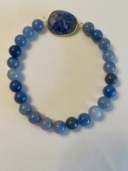Blue Lapis Lazuli Plus SizeBracelet 9 inch Wrist Handmade by Sheoma NWT