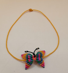 Multicolored Butterfly Macrame Woven Anklet