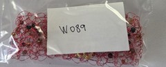 Red Wire 1.5 Inch Beaded Gold Color Paw Print Bracelet Handmade Jewelry W089