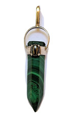 90s Malachite Pendent With Accent Hematite Cabochon, Sterling Silver Setting