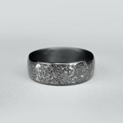 Carbon Fiber Ring with Gibeon Meteorite inlay – Made in USA – Sizes 4-16