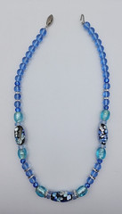 Artisan Glass Foil Beads with German Glass Beads Necklace 17 3/4″ w/o Closures