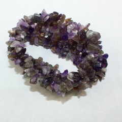 Natural Amethyst Gemstone Bead Fashion Bracelet Purple Reiki Heal Stone Jewelry