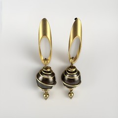 John Michael Richardson Beyond The Earth Spiral Orb Earrings, 11.8g