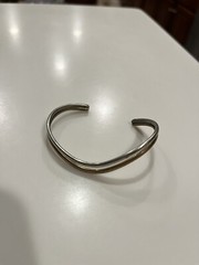 Sergio Lub copper cuff bracelet two tone silver brass small signed