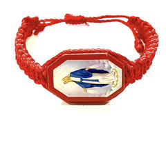 Our Lady of Grace Virgin Mary Red Corded Women’s Men’s Adjustable Bracelet