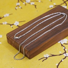 24″ 2mm, vintage faded gold over Sterling silver necklace, Italy 925 rope chain