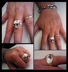 Skull Ring, Sterling Silver Keith Richards Skull Ring, All Sizes, Biker Jewelry