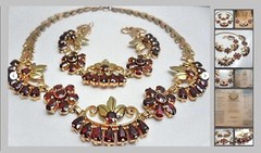 ANTIQUE 14K MALAYA GARNET Necklace/Bracelet 68.5 Cts;84.7gr/Appraisal 13,880.USD