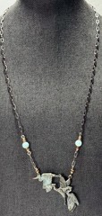 3 Heron In Flight Wildlife Birds By Cavin Richie necklace Signed 2005, #32