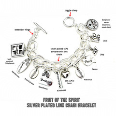 FRUIT OF THE SPIRIT Bangle Charm Bracelet Keychain UPICK Galatians 5 Faith Gifts