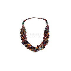 Multi Stone Necklace Bead, Natural Crystal Necklace, Handmade Gemstone Jewelry,