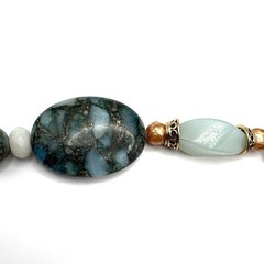 Studio Barse Turquoise Beaded Bracelet with Amazonite, Milky Quartz, and Pearls