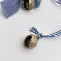 Handmade Blue Fabric Tassel Pendant Women Fringe Boho Bells Cotton Jewelry Long
